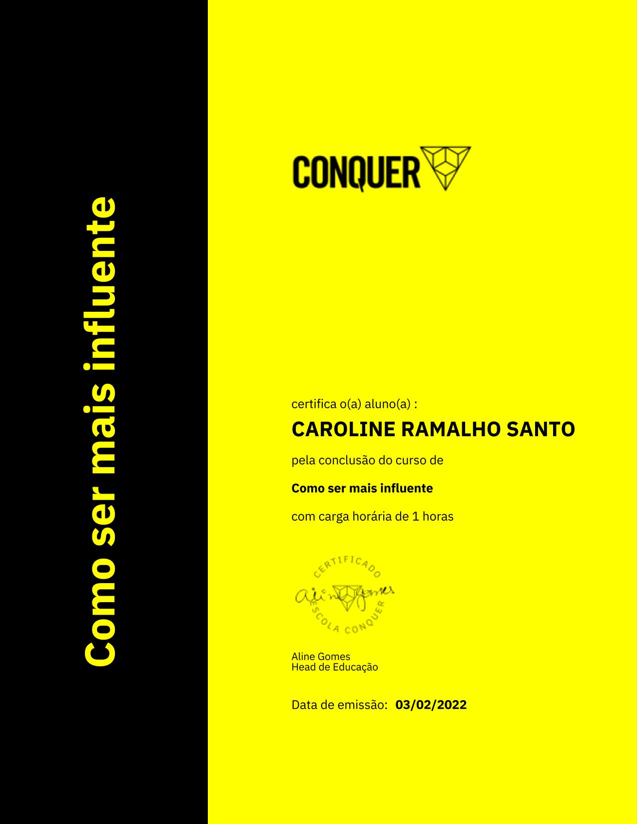 Certificado de Como ser mais influente